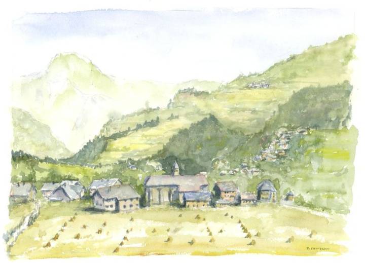 valloire en 1940 aquarelle de thierry 